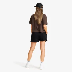 Easy Cropped T-shirt Damen Seal Brown